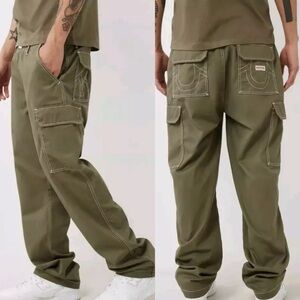 True Religion Jeans Men's Army Green Kalamata Cargo Pants Size 38 NWT 108335R